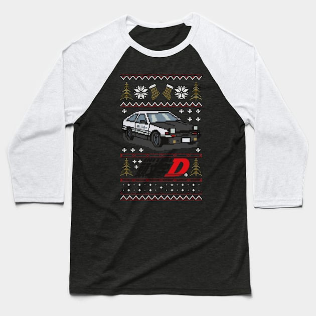 Car Ugly Christmas Sweater Baseball T-Shirt by QUYNH SOCIU